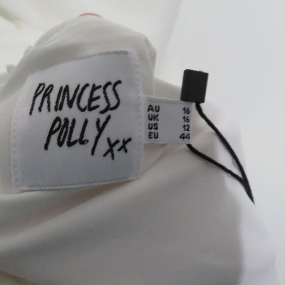 Princess Polly Women Sz 12 White Maylor Mini Dress Low Cut Low Back Dress - Picture 8 of 10